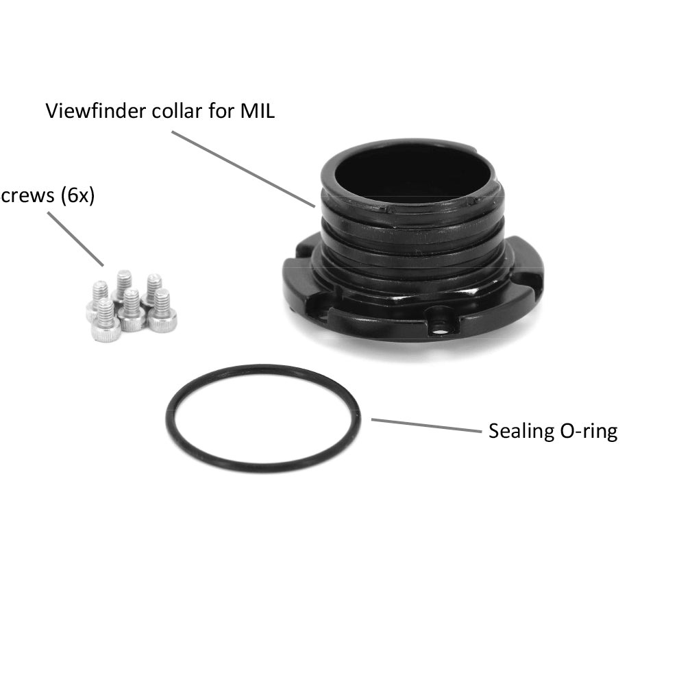 Nauticam Viewfinder Collar Adaptor for 32201(from A124466) and 32203 (from A218826) to Use on MIL housing