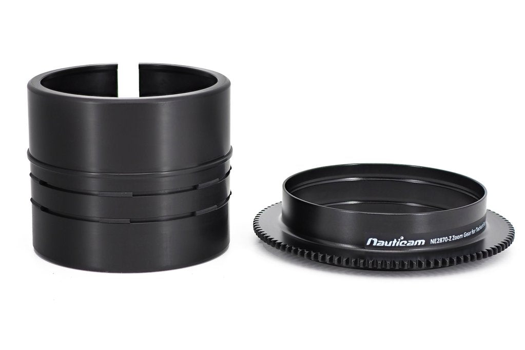 Nauticam NE2870-Z Zoom Gear for Techart Sony E to Nikon Z Autofocus Adaptor with Sony SEL2870 FE 28-70mm F3.5-5.6 OSS