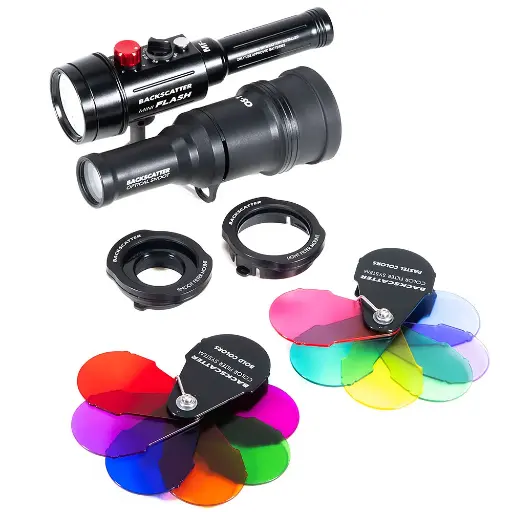[bs-mf-2-fh-combo] Backscatter Backscatter Mini Flash 2 & Optical Snoot Combo Package with Color Filters & Holders